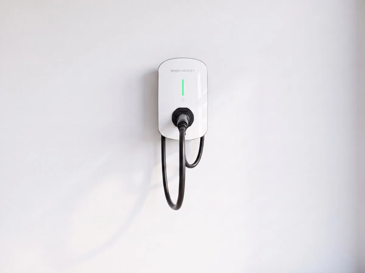 Sigenergy AC EV charger mounted on a garage wall