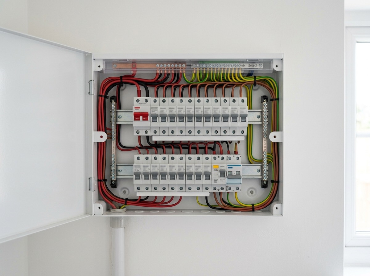 Neat, labelled switchboard work