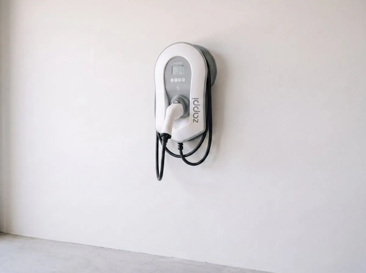 myenergi Zappi EV charger mounted on a wall